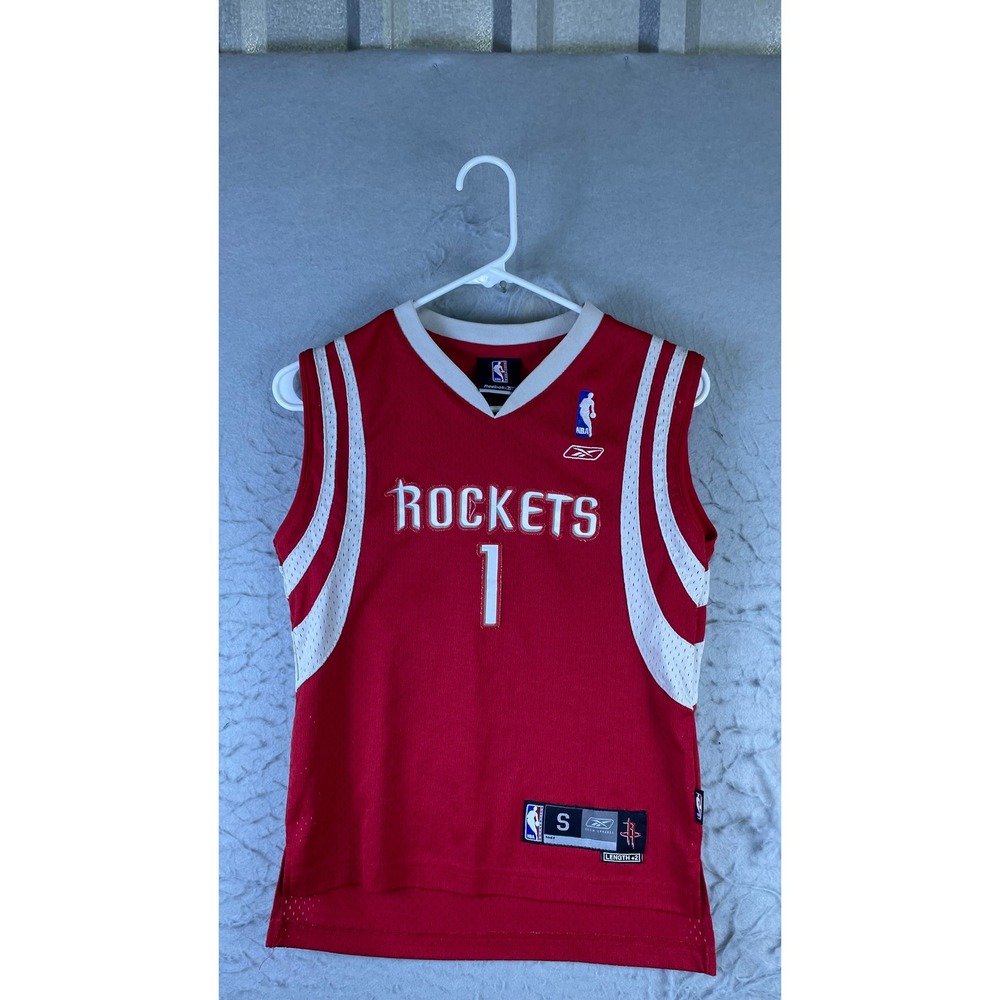 Reebok Basketball Jersey Men S Red Good Tracy McGrady Houston Rockets 1 NBA